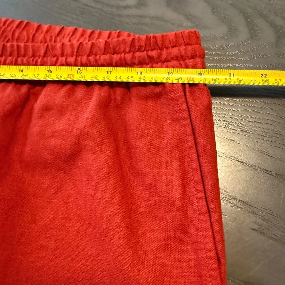 Banana Republic Women’s Linen Blend Dark Red Cargo‎ Pants Size XL